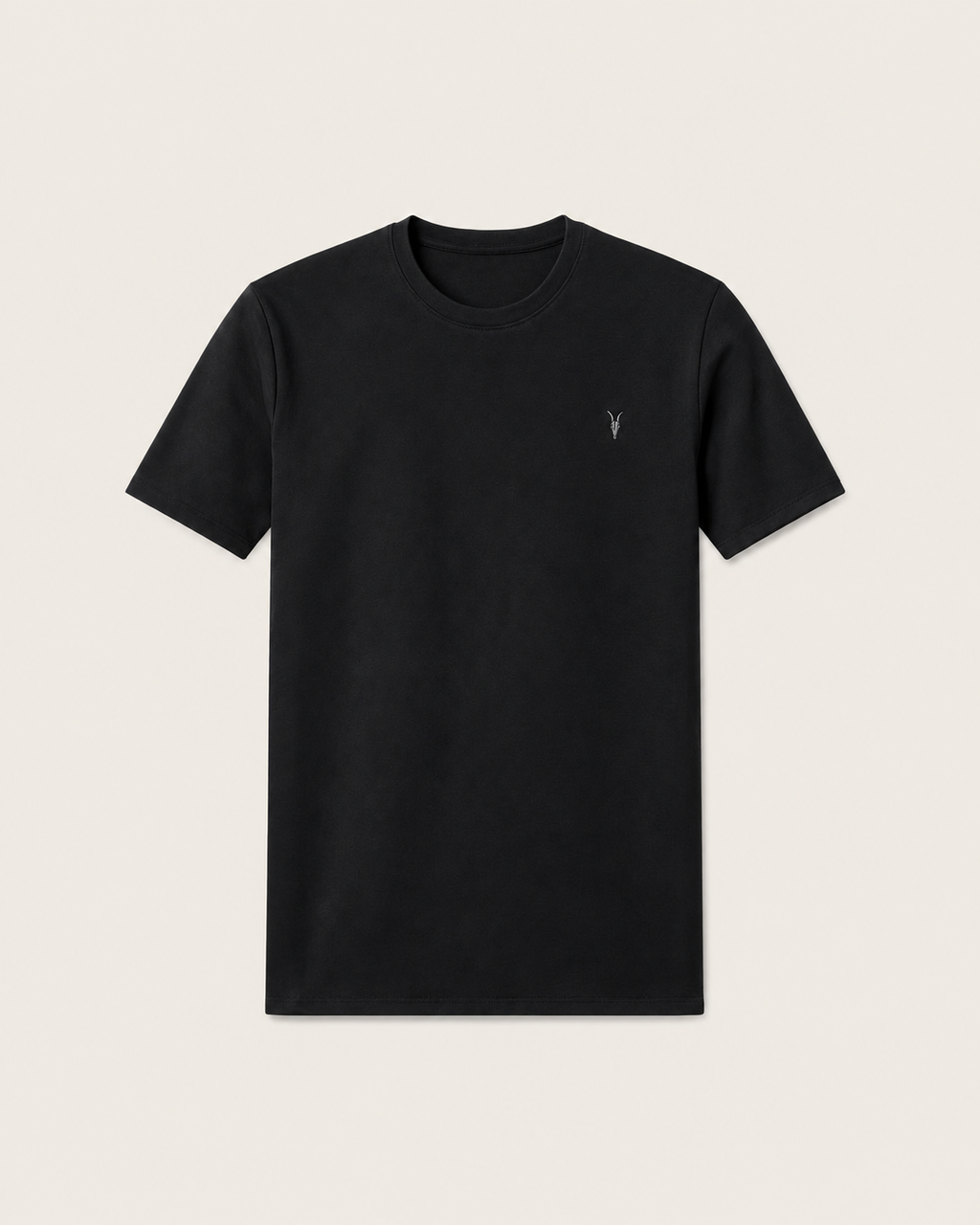 BLACK CREW NECK RAMSKULL T-SHIRT
