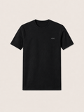 DIESEL CREW NECK LOGO PLAQUE BLACK T-SHIRT