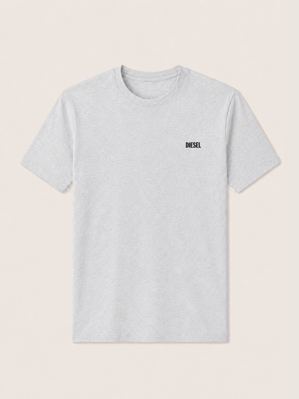 DIESEL CREW NECK LOGO PLAQUE GRAY T-SHIRT