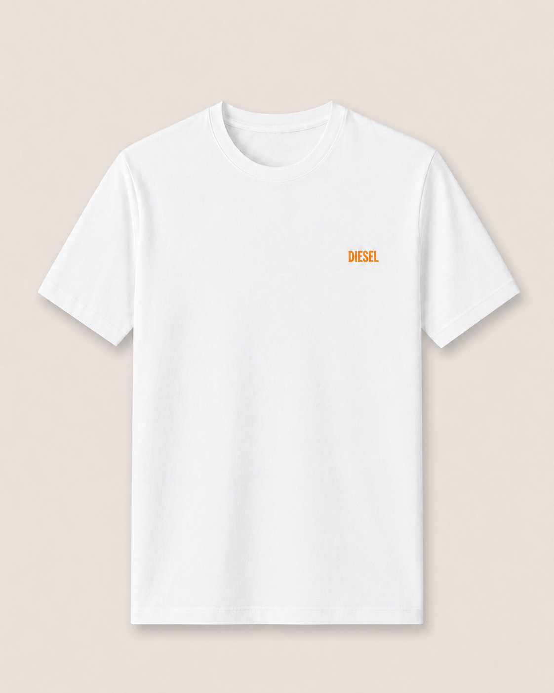 DIESEL ORANGE LOGO T-SHIRT - WHITE