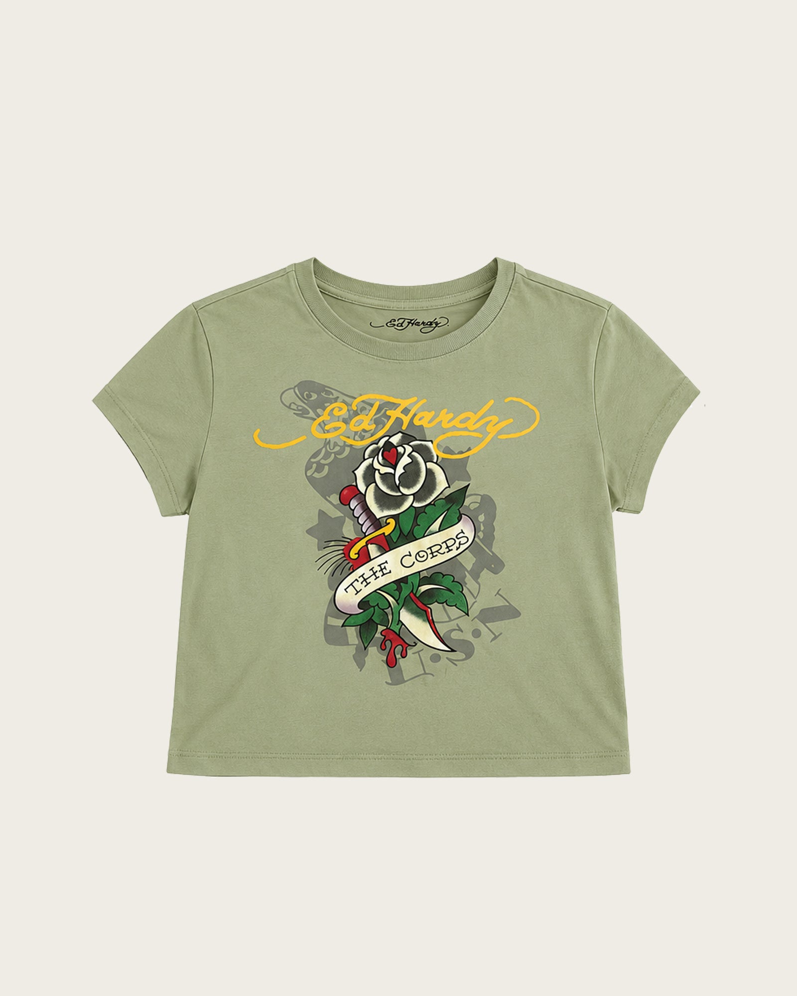 Ed Hardy Fitted Tee - Green back