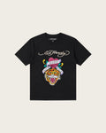 Tiger Head Heart Ed Hardy Fitted Tee - Black