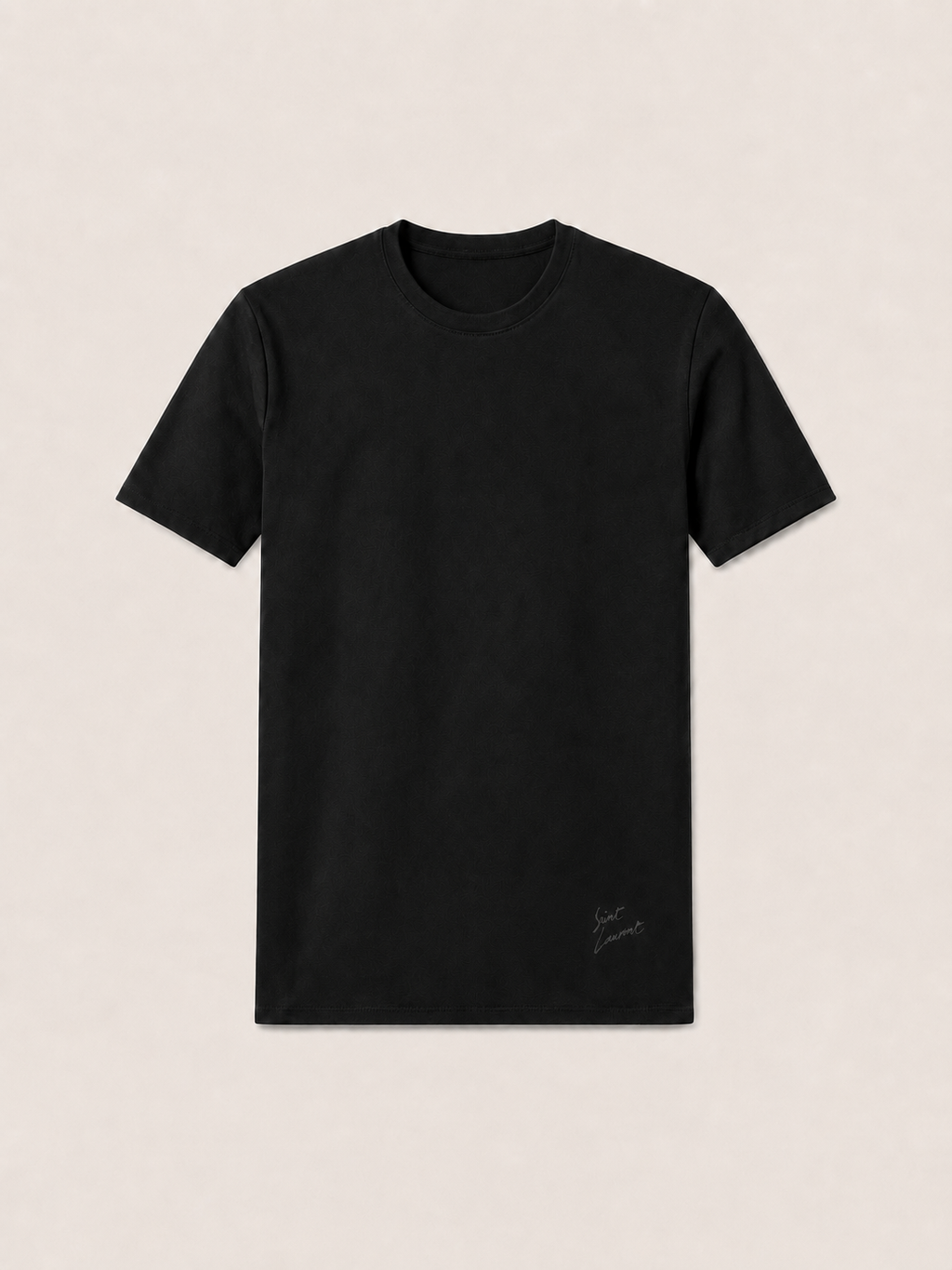 SAINT LAURENT SIGNATURE LOGO T-SHIRT - BLACK