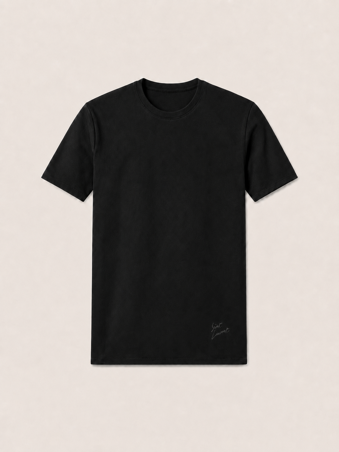 SAINT LAURENT SIGNATURE LOGO T-SHIRT - BLACK