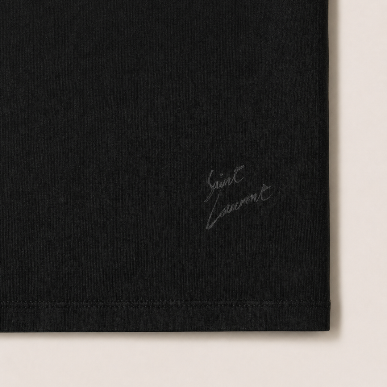 SAINT LAURENT SIGNATURE LOGO T-SHIRT - BLACK