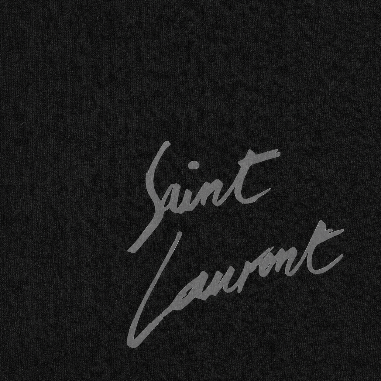 SAINT LAURENT SIGNATURE LOGO T-SHIRT - BLACK