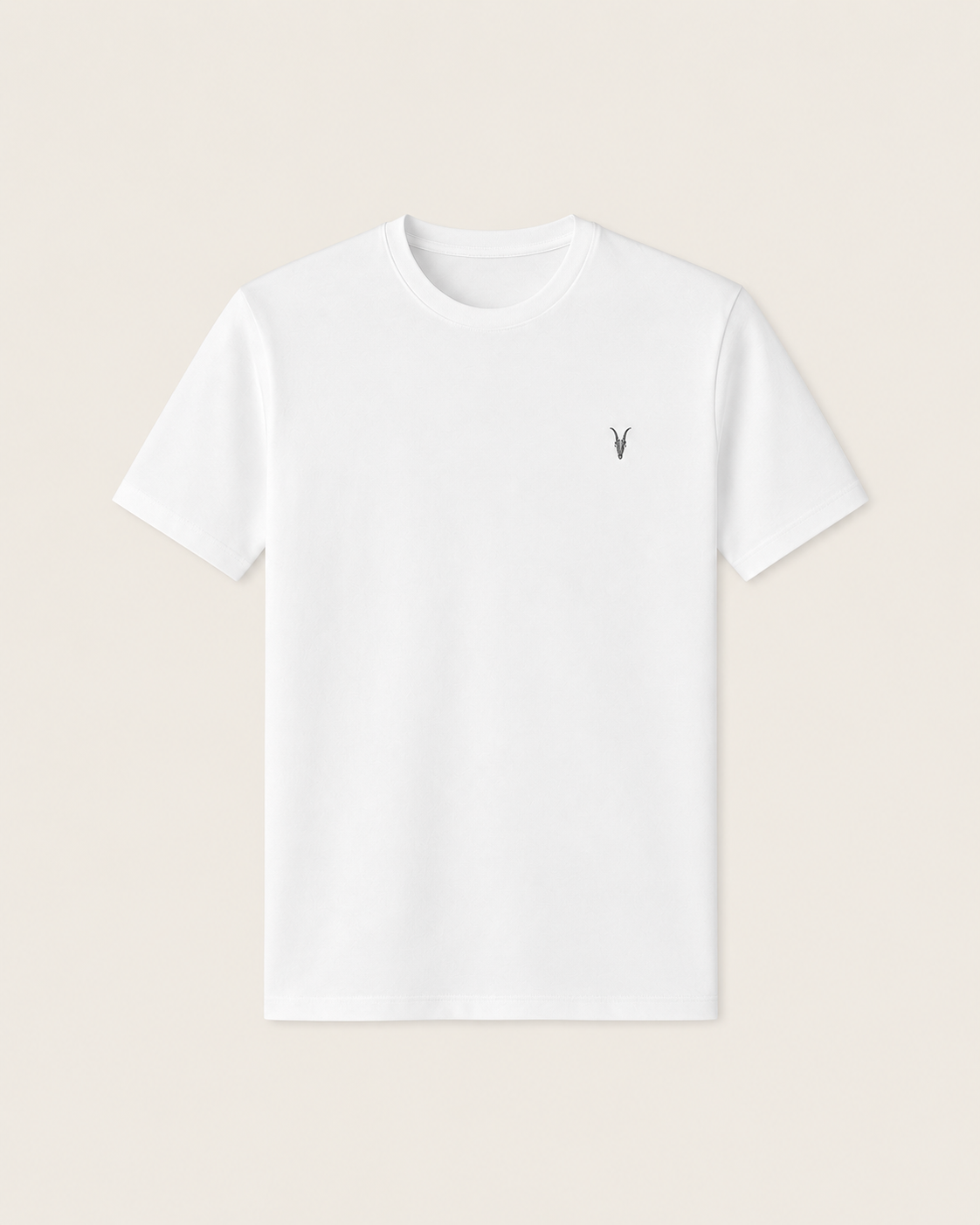 WHITE CREW NECK RAMSKULL T-SHIRT