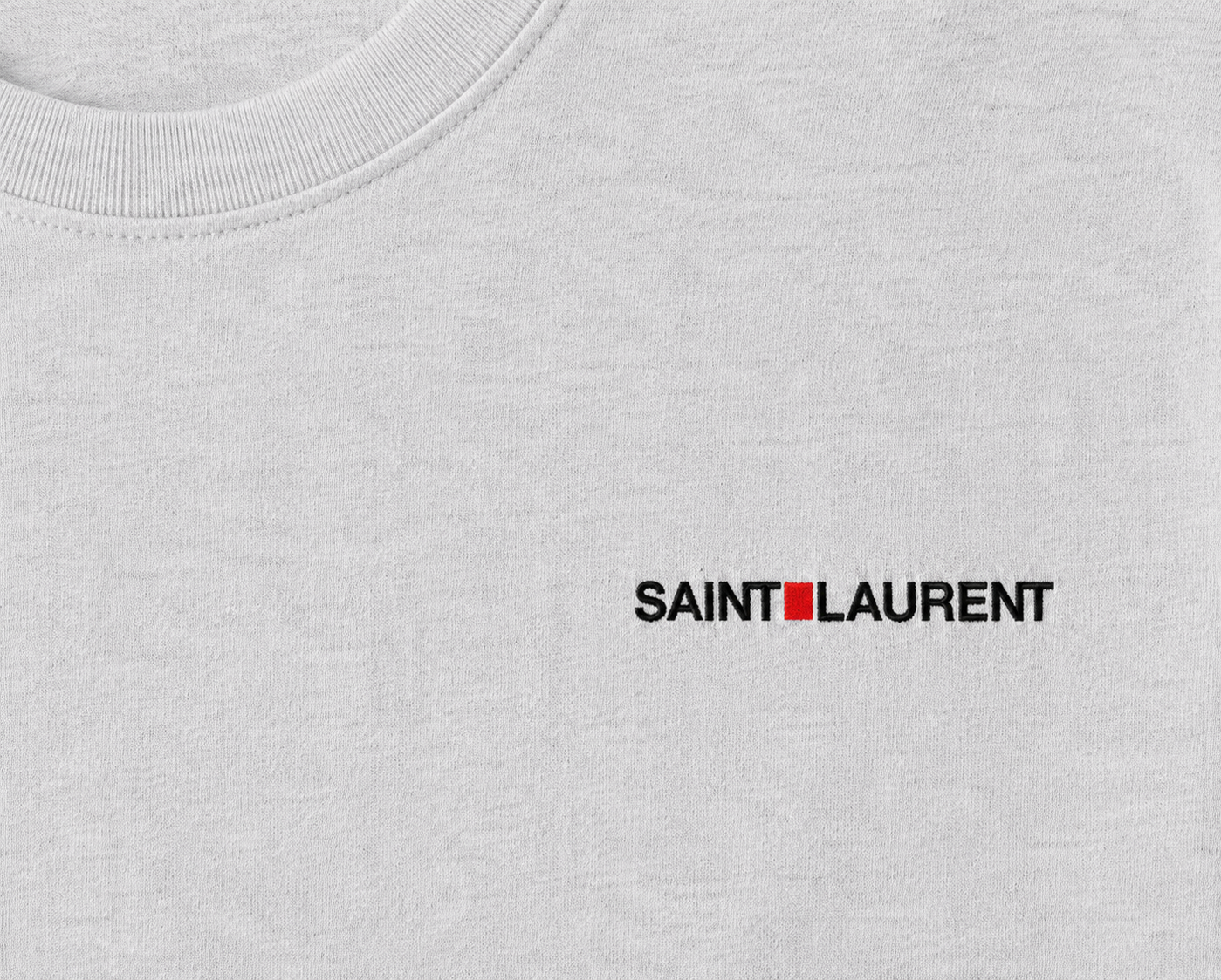 SAINT LAURENT LOGO T-SHIRT - GRAY